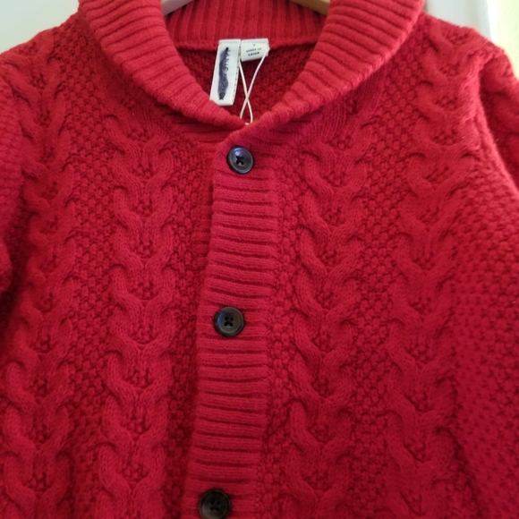 Janie and Jack Boys Cable Knit Shawl Collar Cardigan Sweater Size 3 - Picture 7 of 10